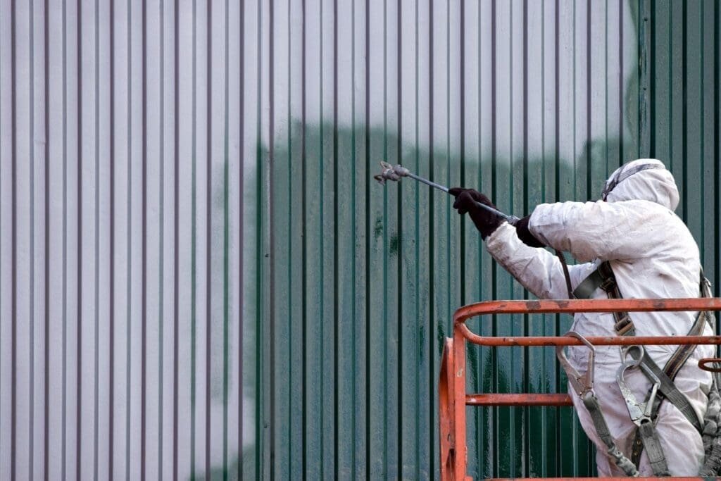 repainting a commercial building