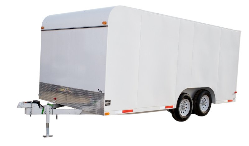 an isolated enclosed trailer painting