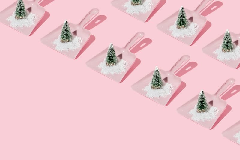 Holiday House Painting at Christmas Trees in Dustpan