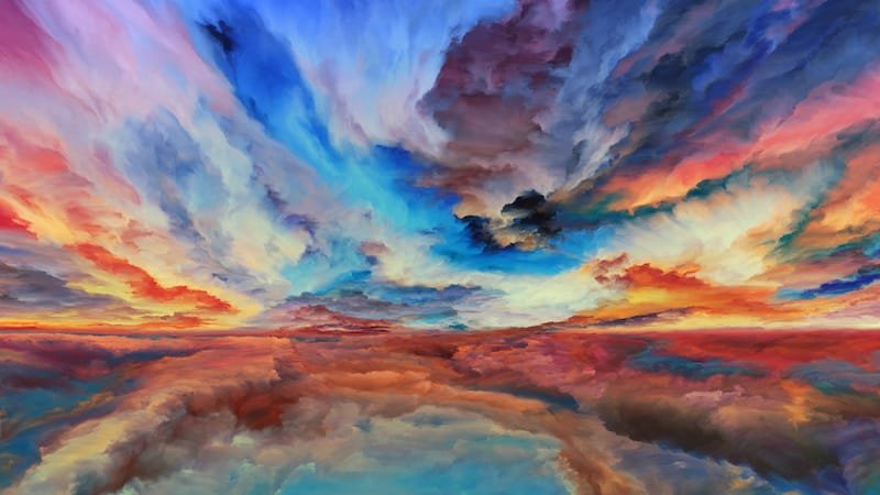 Inner World series. Composition of  digital colors for projects on Universe, Nature, creativity and imagination