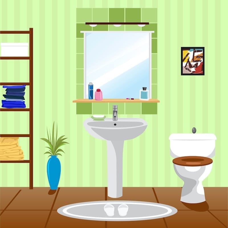 interior of green bathroom with sink, bathtub, toilet and picture green bathroom paint