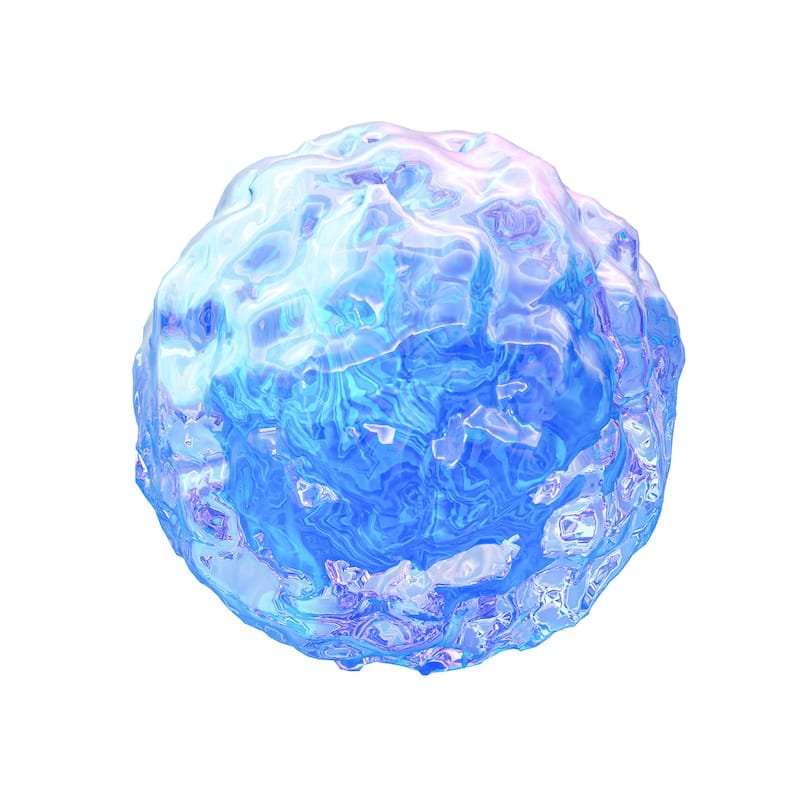 Abstract ball of liquid glass. 3d rendering illustration