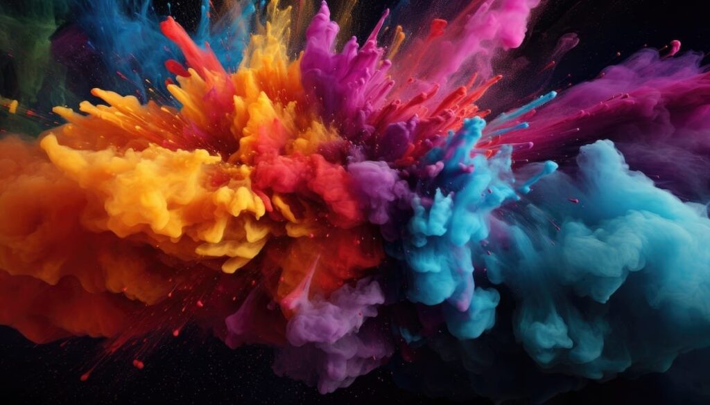 Colorful paint explosion