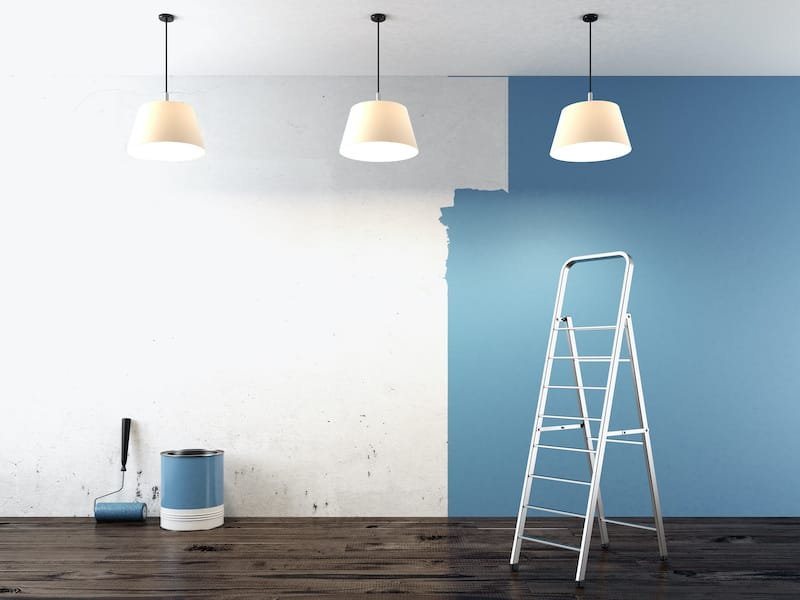 Painting on wall 3d render