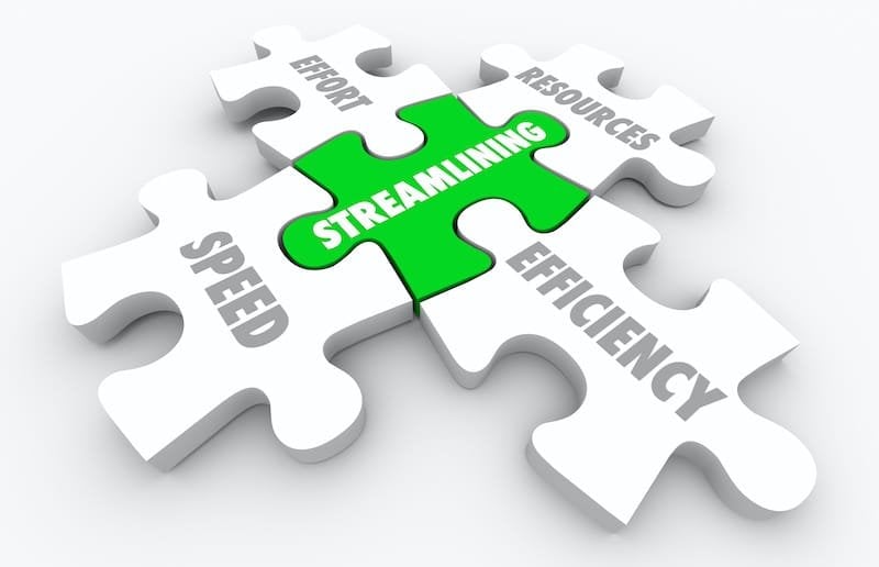 Streamlining Resources Speed Efficiency Puzzle Pieces 3d Illustration