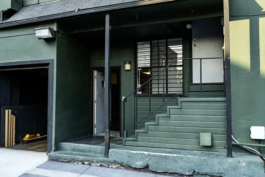 deteriorating paint commercial building